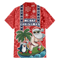 Hawaii Christmas Family Matching Off Shoulder Maxi Dress and Hawaiian Shirt The Santa Surfing Hawaii Xmas Style LT03 - Polynesian Pride