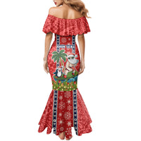 Custom Hawaii Christmas Family Matching Mermaid Dress and Hawaiian Shirt The Santa Surfing Hawaii Xmas Style LT03 - Polynesian Pride