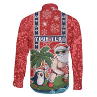 Custom Hawaii Christmas Family Matching Tank Maxi Dress and Hawaiian Shirt The Santa Surfing Hawaii Xmas Style LT03 - Polynesian Pride