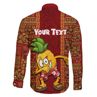 Custom Hawaii Family Matching Tank Maxi Dress and Hawaiian Shirt Aloha Funny Pineapple Mix Kakau Hawaiian Tribal LT03 - Polynesian Pride