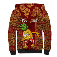 Custom Hawaii Sherpa Hoodie Aloha Funny Pineapple Mix Kakau Hawaiian Tribal LT03 - Polynesian Pride