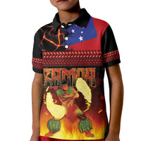 Samoan Siva Afi Kid Polo Shirt Tribal Performers of Samoan Fire Knife Dancing LT03 Kid Black - Polynesian Pride