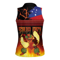 Samoan Siva Afi Women Sleeveless Polo Shirt Tribal Performers of Samoan Fire Knife Dancing LT03 - Polynesian Pride