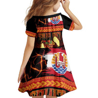 Tahitian Siva Afi Family Matching Long Sleeve Bodycon Dress and Hawaiian Shirt Tribal Performers of Tahitian Fire Knife Dancing LT03 - Polynesian Pride