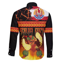 Tahitian Siva Afi Family Matching Long Sleeve Bodycon Dress and Hawaiian Shirt Tribal Performers of Tahitian Fire Knife Dancing LT03 - Polynesian Pride