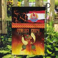 Tahitian Siva Afi Garden Flag Tribal Performers of Tahitian Fire Knife Dancing LT03 Garden Flag Black - Polynesian Pride