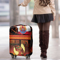 Tahitian Siva Afi Luggage Cover Tribal Performers of Tahitian Fire Knife Dancing LT03 - Polynesian Pride