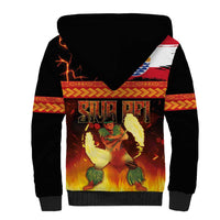 Tahitian Siva Afi Sherpa Hoodie Tribal Performers of Tahitian Fire Knife Dancing LT03 - Polynesian Pride