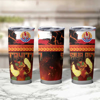 Tahitian Siva Afi Tumbler Cup Tribal Performers of Tahitian Fire Knife Dancing LT03 - Polynesian Pride
