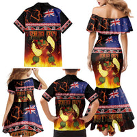 Aotearoa Siva Afi Family Matching Mermaid Dress and Hawaiian Shirt Tribal Performers of Aotearoa Fire Knife Dancing LT03 - Polynesian Pride