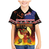 Aotearoa Siva Afi Family Matching Mermaid Dress and Hawaiian Shirt Tribal Performers of Aotearoa Fire Knife Dancing LT03 Son's Shirt Black - Polynesian Pride