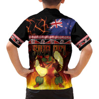 Aotearoa Siva Afi Family Matching Off The Shoulder Long Sleeve Dress and Hawaiian Shirt Tribal Performers of Aotearoa Fire Knife Dancing LT03 - Polynesian Pride