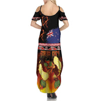 Aotearoa Siva Afi Family Matching Summer Maxi Dress and Hawaiian Shirt Tribal Performers of Aotearoa Fire Knife Dancing LT03 - Polynesian Pride