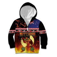 Aotearoa Siva Afi Kid Hoodie Tribal Performers of Aotearoa Fire Knife Dancing LT03 Zip Hoodie Black - Polynesian Pride