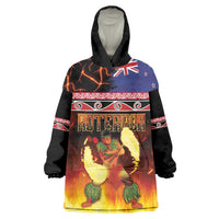 Aotearoa Siva Afi Wearable Blanket Hoodie Tribal Performers of Aotearoa Fire Knife Dancing LT03 One Size Black - Polynesian Pride