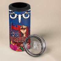 Proud of Samoa 685 4 in 1 Can Cooler Tumbler Ula Nifo and Hibiscus Tapa Tribal Pattern LT03 - Polynesian Pride