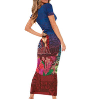 Proud of Samoa Family Matching Short Sleeve Bodycon Dress and Hawaiian Shirt Ula Nifo with Samoa 685 and Hibiscus Tapa Tribal Pattern LT03 - Polynesian Pride