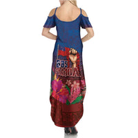 Proud of Samoa Family Matching Summer Maxi Dress and Hawaiian Shirt Ula Nifo with Samoa 685 and Hibiscus Tapa Tribal Pattern LT03 - Polynesian Pride