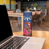 Proud of Samoa 685 Skinny Tumbler Ula Nifo and Hibiscus Tapa Tribal Pattern LT03 - Polynesian Pride