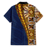 Samoan Siapo Family Matching Tank Maxi Dress and Hawaiian Shirt Tatau Pattern Half Style LT03 - Polynesian Pride