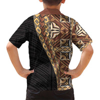 Samoan Siapo Family Matching Short Sleeve Bodycon Dress and Hawaiian Shirt - Tatau Pattern Half Style Retro Mode LT03