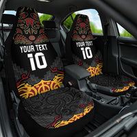 Custom New Zealand Rugby Car Seat Cover Black Fern Maori Tribal Pattern LT03 One Size Black - Polynesian Pride