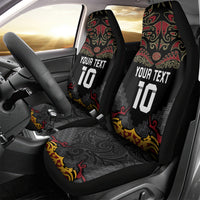 Custom New Zealand Rugby Car Seat Cover Black Fern Maori Tribal Pattern LT03 - Polynesian Pride