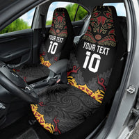Custom New Zealand Rugby Car Seat Cover Black Fern Maori Tribal Pattern LT03 - Polynesian Pride