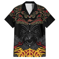 Custom New Zealand Rugby Family Matching Long Sleeve Bodycon Dress and Hawaiian Shirt Black Fern Maori Tribal Pattern LT03 Dad's Shirt - Short Sleeve Black - Polynesian Pride