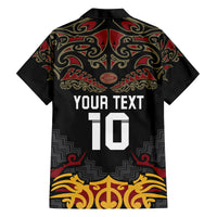 Custom New Zealand Rugby Family Matching Off Shoulder Long Sleeve Dress and Hawaiian Shirt Black Fern Maori Tribal Pattern LT03 - Polynesian Pride
