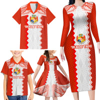 Custom Tonga Rugby Family Matching Long Sleeve Bodycon Dress and Hawaiian Shirt Ikale Tahi Ngatu Tribal Pattern LT03 - Polynesian Pride