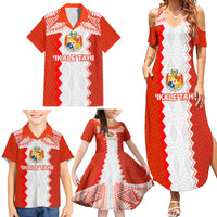 Custom Tonga Rugby Family Matching Summer Maxi Dress and Hawaiian Shirt Ikale Tahi Ngatu Tribal Pattern LT03 - Polynesian Pride