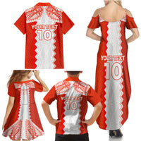 Custom Tonga Rugby Family Matching Summer Maxi Dress and Hawaiian Shirt Ikale Tahi Ngatu Tribal Pattern LT03 - Polynesian Pride