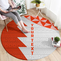 Custom Tonga Rugby Round Carpet Ikale Tahi Ngatu Tribal Pattern Half Style