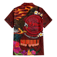 American Samoa Manulele Tausala Nu'uuli Family Matching Mermaid Dress and Hawaiian Shirt Tatau Art Pattern with Tropical Plants LT03 - Polynesian Pride