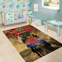 Australia and New Zealand ANZAC Day Area Rug Kangaroo and Kiwi Bird Soldier-Honor and Remember Vintage Style LT03 - Polynesian Pride
