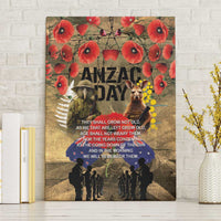 Australia and New Zealand ANZAC Day Canvas Wall Art Kangaroo and Kiwi Bird Soldier-Honor and Remember Vintage Style LT03 Without Frame Beige - Polynesian Pride