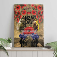 Australia and New Zealand ANZAC Day Canvas Wall Art Kangaroo and Kiwi Bird Soldier-Honor and Remember Vintage Style LT03 - Polynesian Pride