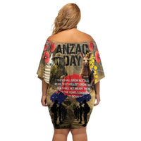 Australia and New Zealand ANZAC Day Family Matching Off Shoulder Short Dress and Hawaiian Shirt Kangaroo and Kiwi Bird Soldier-Honor and Remember Vintage Style LT03 - Polynesian Pride
