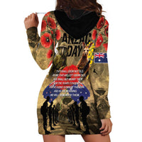 Australia and New Zealand ANZAC Day Hoodie Dress Kangaroo and Kiwi Bird Soldier-Honor and Remember Vintage Style LT03 - Polynesian Pride