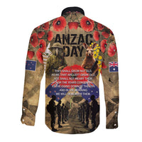 Australia and New Zealand ANZAC Day Long Sleeve Button Shirt Kangaroo and Kiwi Bird Soldier-Honor and Remember Vintage Style LT03 - Polynesian Pride