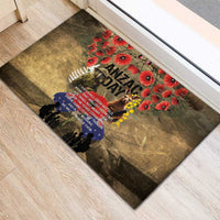 Australia and New Zealand ANZAC Day Rubber Doormat Kangaroo and Kiwi Bird Soldier-Honor and Remember Vintage Style LT03 - Polynesian Pride