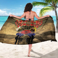 Australia and New Zealand ANZAC Day Sarong Kangaroo and Kiwi Bird Soldier-Honor and Remember Vintage Style LT03 - Polynesian Pride