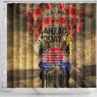 Australia and New Zealand ANZAC Day Shower Curtain Kangaroo and Kiwi Bird Soldier-Honor and Remember Vintage Style LT03 - Polynesian Pride