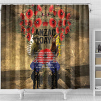 Australia and New Zealand ANZAC Day Shower Curtain Kangaroo and Kiwi Bird Soldier-Honor and Remember Vintage Style LT03 - Polynesian Pride
