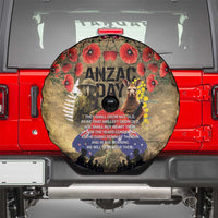 Australia and New Zealand ANZAC Day Spare Tire Cover Kangaroo and Kiwi Bird Soldier-Honor and Remember Vintage Style LT03 - Polynesian Pride