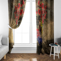 Australia and New Zealand ANZAC Day Window Curtain Kangaroo and Kiwi Bird Soldier-Honor and Remember Vintage Style LT03 - Polynesian Pride