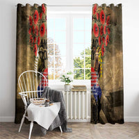Australia and New Zealand ANZAC Day Window Curtain Kangaroo and Kiwi Bird Soldier-Honor and Remember Vintage Style LT03 - Polynesian Pride