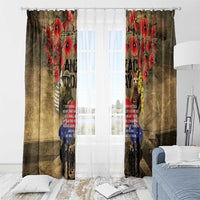 Australia and New Zealand ANZAC Day Window Curtain Kangaroo and Kiwi Bird Soldier-Honor and Remember Vintage Style LT03 - Polynesian Pride