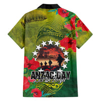 Cook Islands ANDAC Day Family Matching Short Sleeve Bodycon Dress and Hawaiian Shirt Honor and Remember Soliders-Forever in My Thoughts Grunge Style LT03 - Polynesian Pride